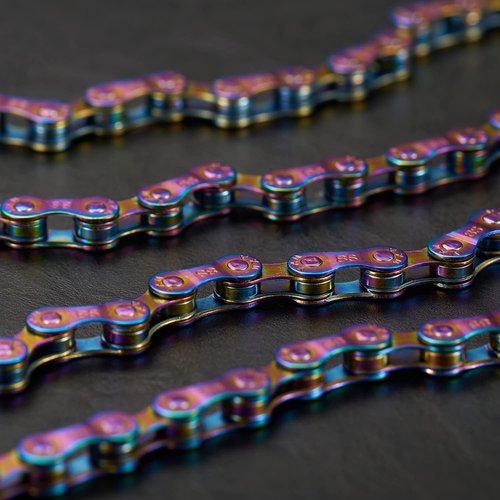 YBEKI 6/7/8/9/10/11 Speed Carbon Steel Bike Chain with Full Silver Plating, 116 Links, 3 Extra Master Links & Chain Tool - Compatible with Shimano/SRAM Mountain, Road (6/7/8 Speed, Multicolour, 1)