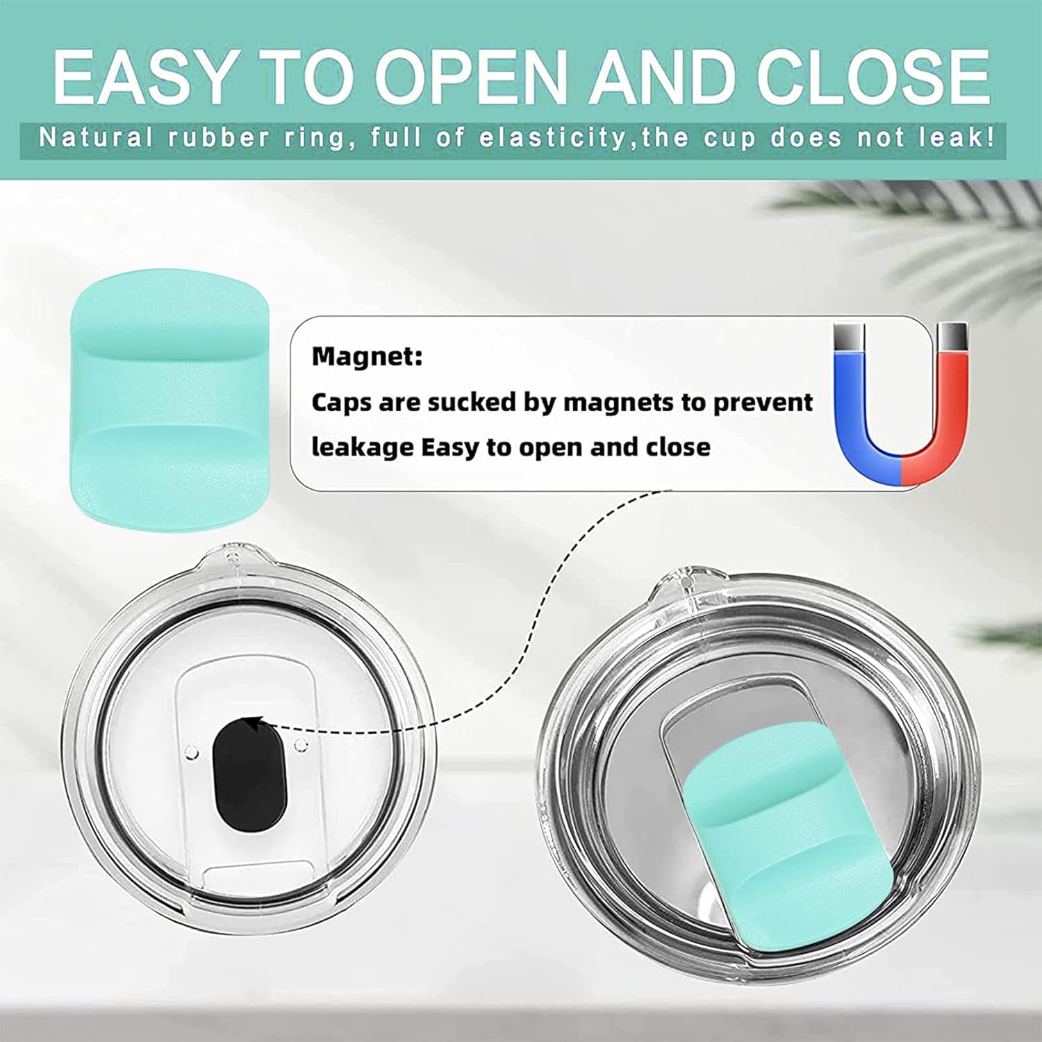 YETI Replacement Magnetic Lid Slider - Spill-Proof Tumbler Cover for 10oz to 30oz | 4 Pack