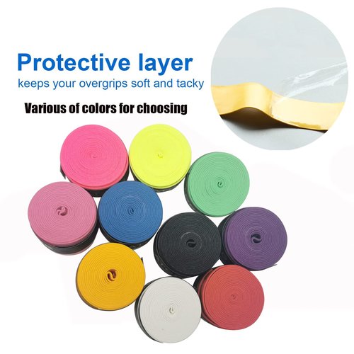 vlmits Tennis Racket Grip - Tacky Tennis Overgrips Tape Absorb Moisture Badminton Handle Tape Frosted Anti Slip Overgrip for Tennis Racquet Badminton Racquet Pickleball (Overgrip 6 Sky Blue)