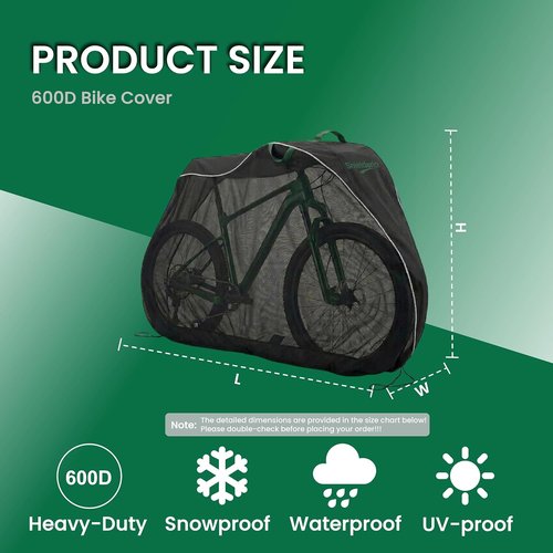 Bike Cover for Transport | Skiennix 600D Heavy Duty Waterproof Oxford Cloth for 3 Bikes - SUV, Truck, RV