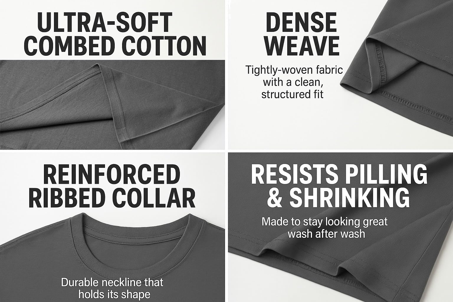12-Pack Bulk Men’s T-Shirts – Soft Pre-Shrunk Premium Cotton, Short Sleeves, Reinforced Collar, Crew Neck, Casual Fit
