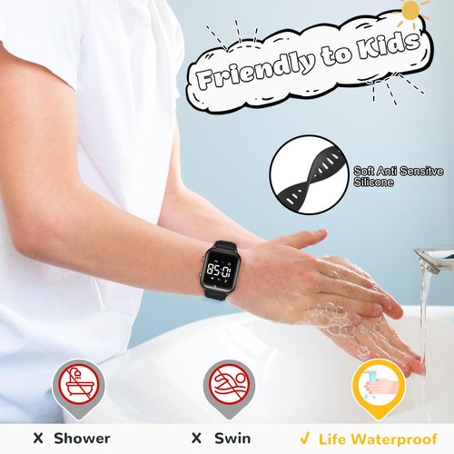 Timever Kids Digital Watches for Boys Girls, Sports Watch with Fitness Tracker, Pedometer, Alarm Clocks, Stopwatch, No App Needed Waterproof Kids Watch, Gift for Teens Student Girls Boys Ages 5-14