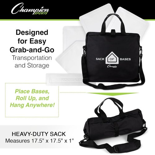 Champion Sports Throw Down Base Sets - Durable Baseball & Softball Practice Bases for All Training Environments