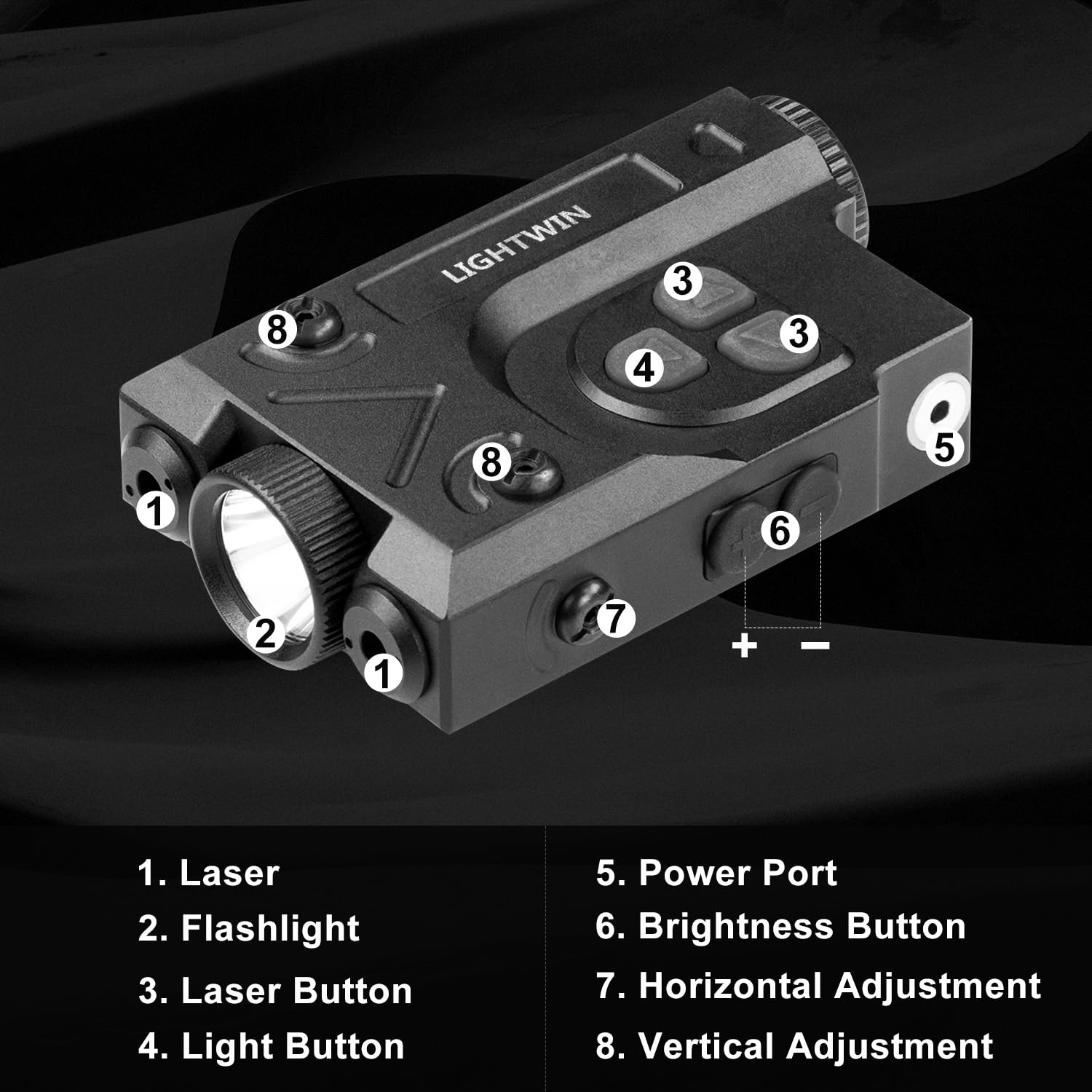 SMSlaser Compact Green Laser Sight + Infrared(IR) Laser Sight with 1200 Lumens Tactical Flashlight, 4-Level Brightness, Strobe Function for Laser and Flashlight, Housed in Hard-Anodized Aluminum Alloy