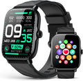 Smart Watches Fitness Tracker for Women Men with Step Counter, Sleep Calorie Monitor, Pedometer, IP68 Waterproof, Smartwatch with 120+ Sports for iPhone Android (Black)