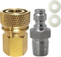 Skiennix Quick-Disconnect Set | 1/8 NPT Female Connector & 8mm Male Plug - Durable Copper & Stainless Steel