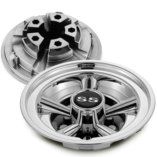 HANGKUNNEE Golf Cart Accessories Wheel Covers Hub Caps for Yamaha/Club CAR/EZ-GO Par Car 8" (Set of 4) (Silver)