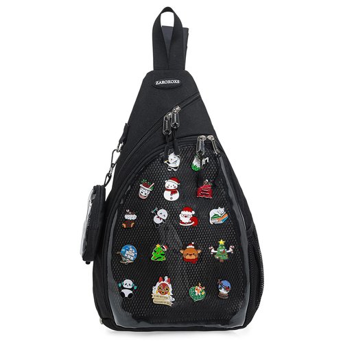 ZAROXOXS Mens Womens Oxford Ita Bag Pin Display Chest Pack Single Shoulder Bag Sport Backpack Packs Hiking Daypack