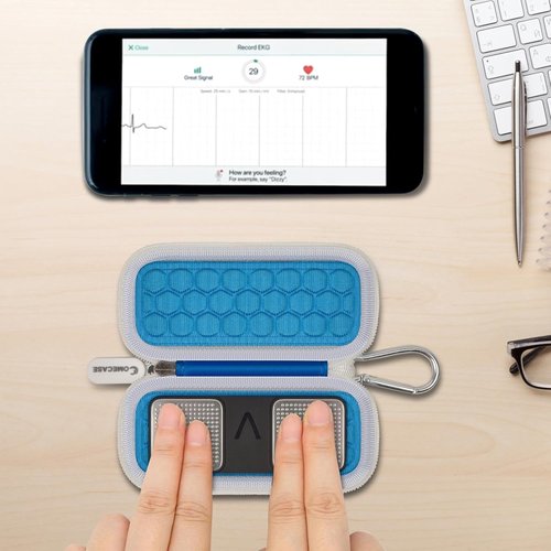 KardiaMobile Case - Compatible with 6-Lead & 1-Lead EKG Monitors | Durable Storage Holder - Blue