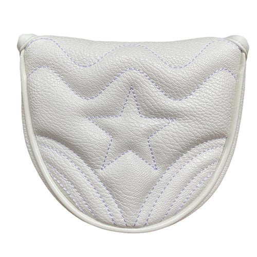 White Mallet Putter Cover Magnetic Golf Putter Head Cover Headcover, Premium PU Leather Golf Club Covers Mallet Putter Headcover, Great Gift for Men Golfer