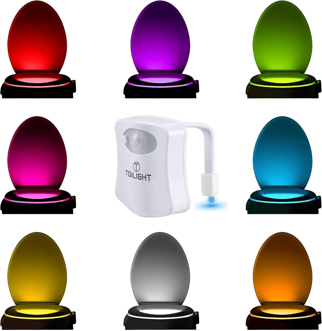 ToiLight Toilet Bowl Night Light - Fun Motion Sensor Bathroom Gadget | Perfect Gift for All Occasions