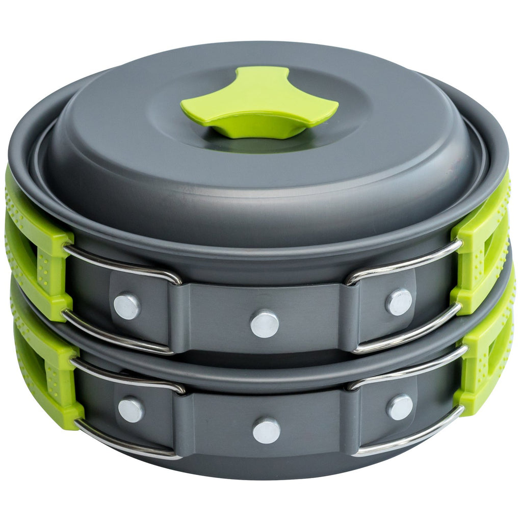MalloMe Camping Cookware Mess Kit for Backpacking Gear – Camping Cooking Set - Backpack Camping Pot and Pans Set - Portable Camping Stove and Backpacking Stove Compatible - Camp Accessories Equipment