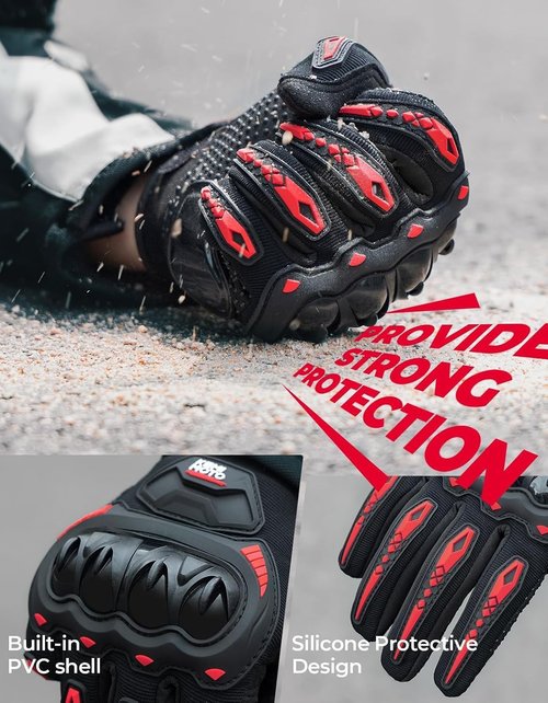 KEMIMOTO Touchscreen Motorcycle Gloves - Anti-Slip Dirt Bike Riding Gear for Men & Women | Versatile for ATV, UTV, Motocross