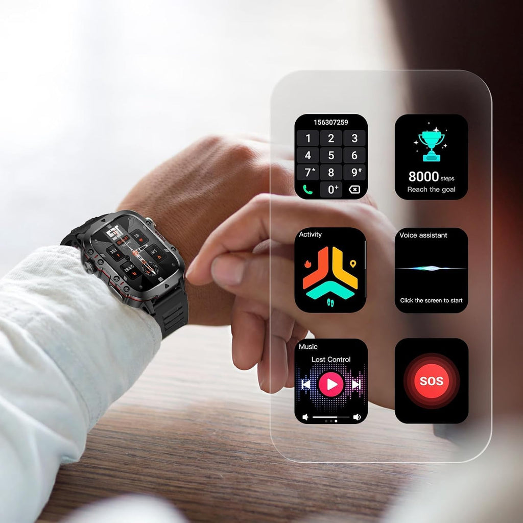 Skiennix Smart Watch - Fitness Tracker with Heart Rate Monitor | Waterproof Design, Black