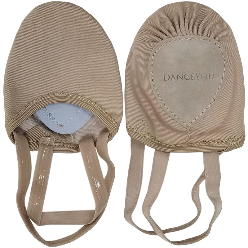DANCEYOU Lyrical Shoes Half Sole Turners - Tan, Size 4.5-6 (Variation: Tan+4.5-6)