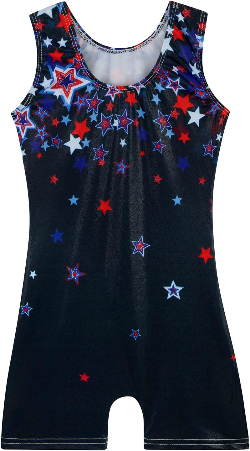 Skiennix Girls' Gymnastics Leotard - Shiny Mermaid Unicorn Design | Toddler Size, Blue & Hot Pink