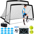Skiennix Kids Soccer Goals - Portable Foldable Practice Nets with Training Equipment Set for Outdoor Fun
