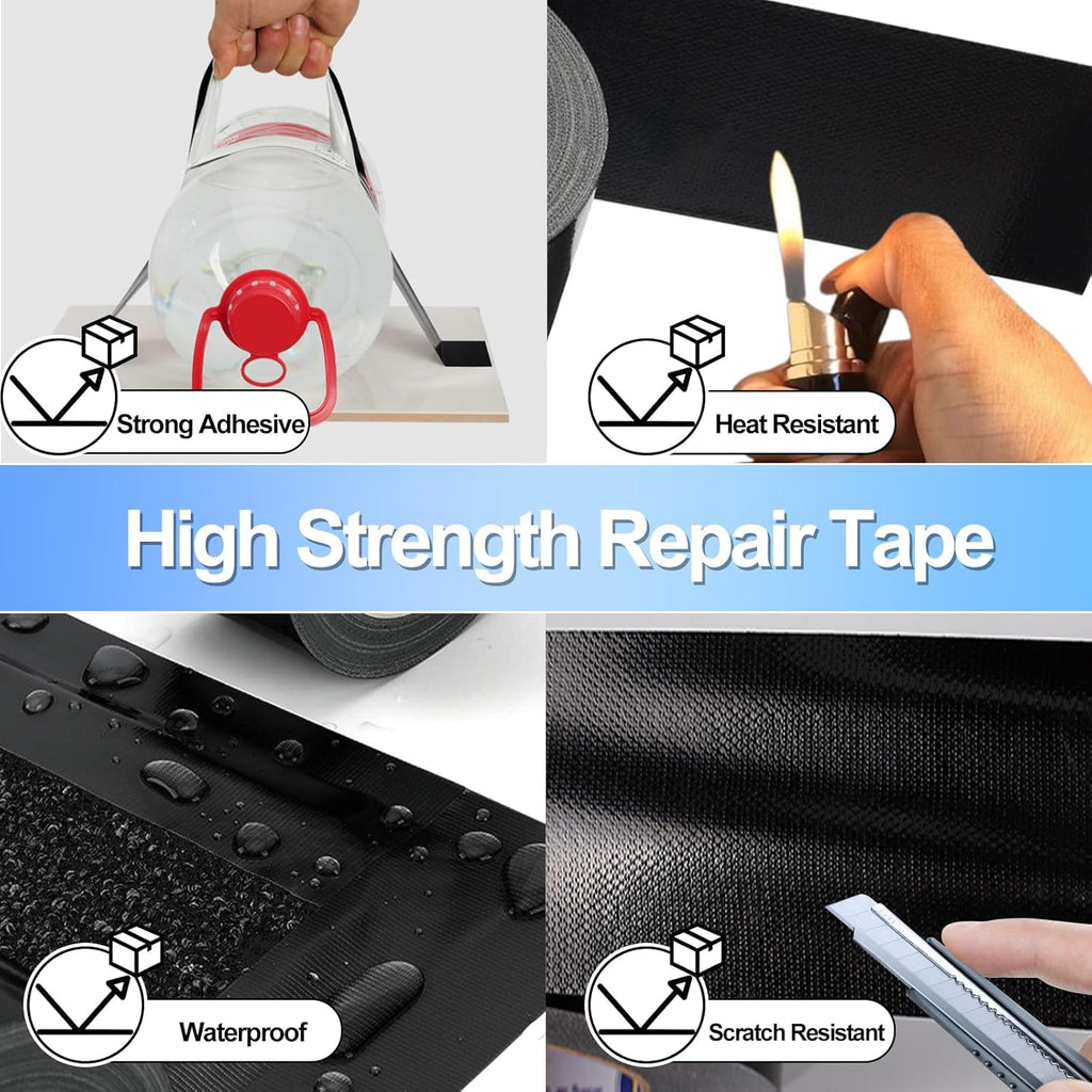RV Awning Repair Tape 4.5 Inch x 40FT - Heavy Duty Waterproof & UV-Resistant Patch Kit with Scissors