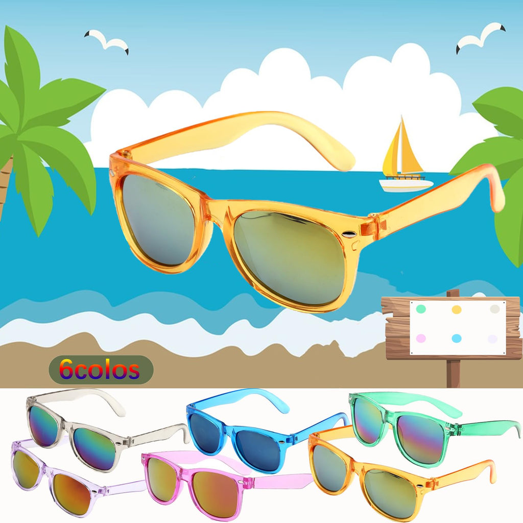 PoCotinu 36 Pack Sunglasses Bulk, UV400 Protection Neon Sunglasses for Boys & Girls - Adjustable Children Sun Glasses for Summer, Beach, Pool, Birthday Party Favors & Outdoor Activities (Great Gift!)