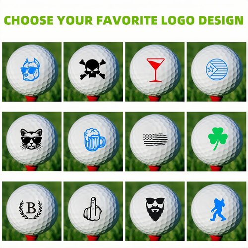 KYWLJPTDPN Personalized Golf Ball Stamp Custom Name Golf Ball Stamper with Ink Reusable Golf Ball Mark Your Own Golfer (4 Pieces)