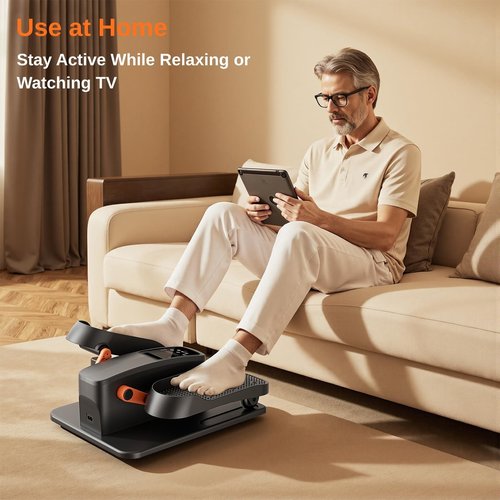 CITXMOTI Under Desk Elliptical Machine, Electric Elliptical Leg Exerciser as Seen on TV for Seniors, Portable Quiet Seated Pedal Exerciser for Home Office with 12 Adjustable Speeds and Remote Control