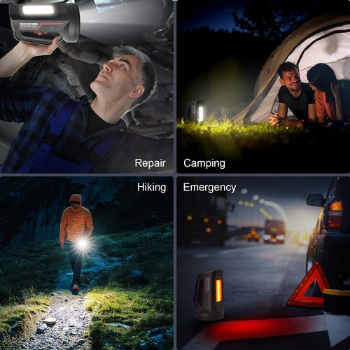 Rechargeable LED Spotlight Flashlight, Portable Camping Lantern 4800mAh, 7 Light Modes &Waterproof, Super Bright Handheld Spotlight for Hurricane Emergency, Outages, Camping, Hiking