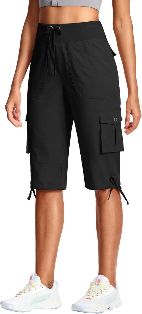 ISEEGZ Capri Pants for Women - Lightweight Cargo Hiking Capris with 6 Pockets | Summer Travel Essential
