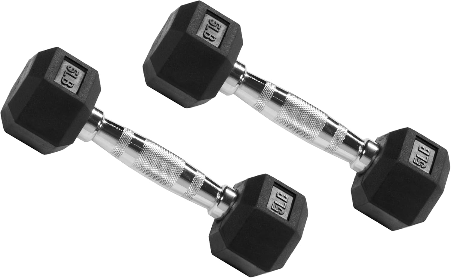 Signature Fitness Dumbbells - Rubber Encased Hex Weights for Home Gym Training | Pair