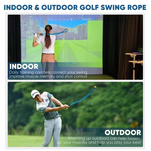Golf Rope Swing Trainer Professional Golf Swing Rope Training Aid Improved Golfers Swing Speed, Rhythm, Flexibility and Strength Golf Training Aid for Men Women Gift