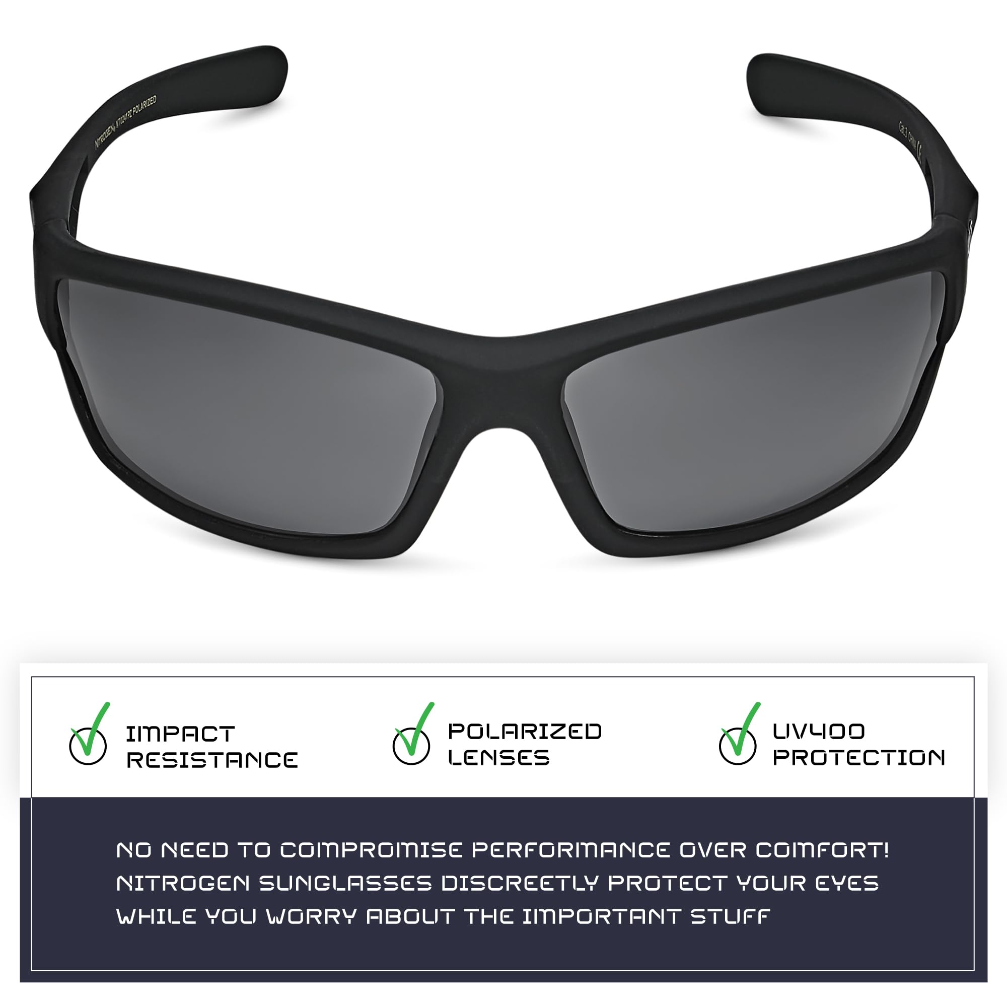 Nitrogen Polarized Wrap Around Sport Sunglasses for Men Women UV400 Driving Fishing Running Sun Glasses