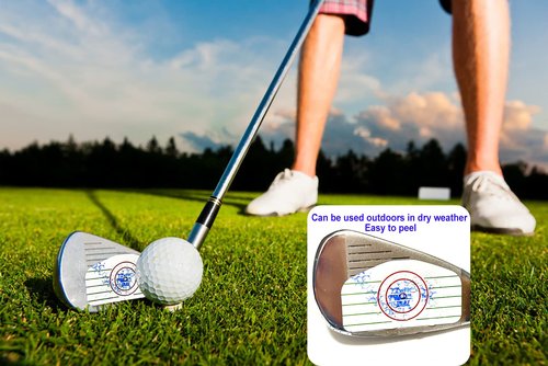 Golf Impact Tape Labels 250 Pcs/Roll Golf Impact Stickers for Swing Training Irons and Woods Ball Hitting Recorder Standard Irons Woods Labels,Club Face Stickers Training Aids for Golf Swing Practice
