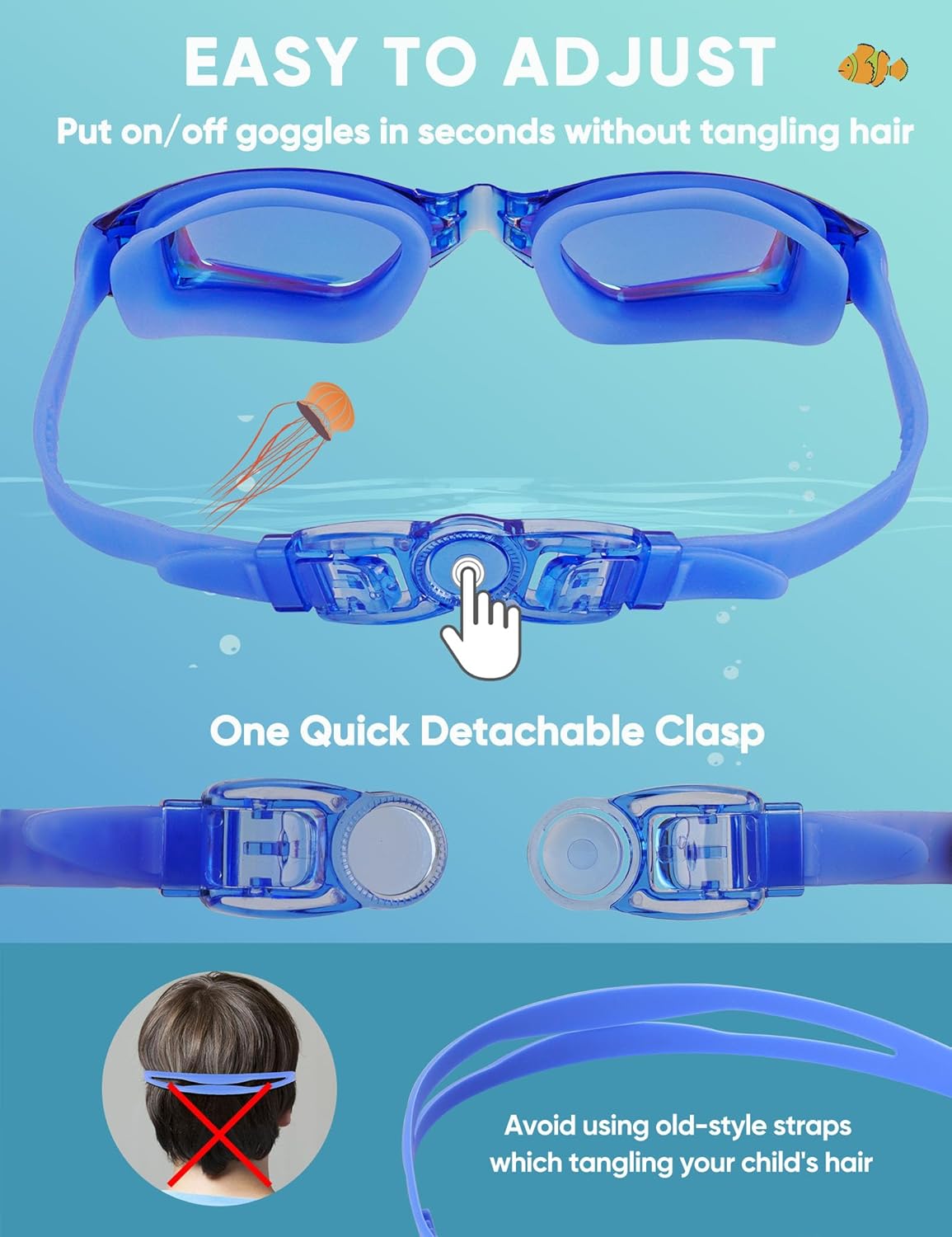 Skiennix Kids Swim Goggles - Anti-Fog Swimming Goggles for Ages 3-14 | 2 Pack for Boys & Girls