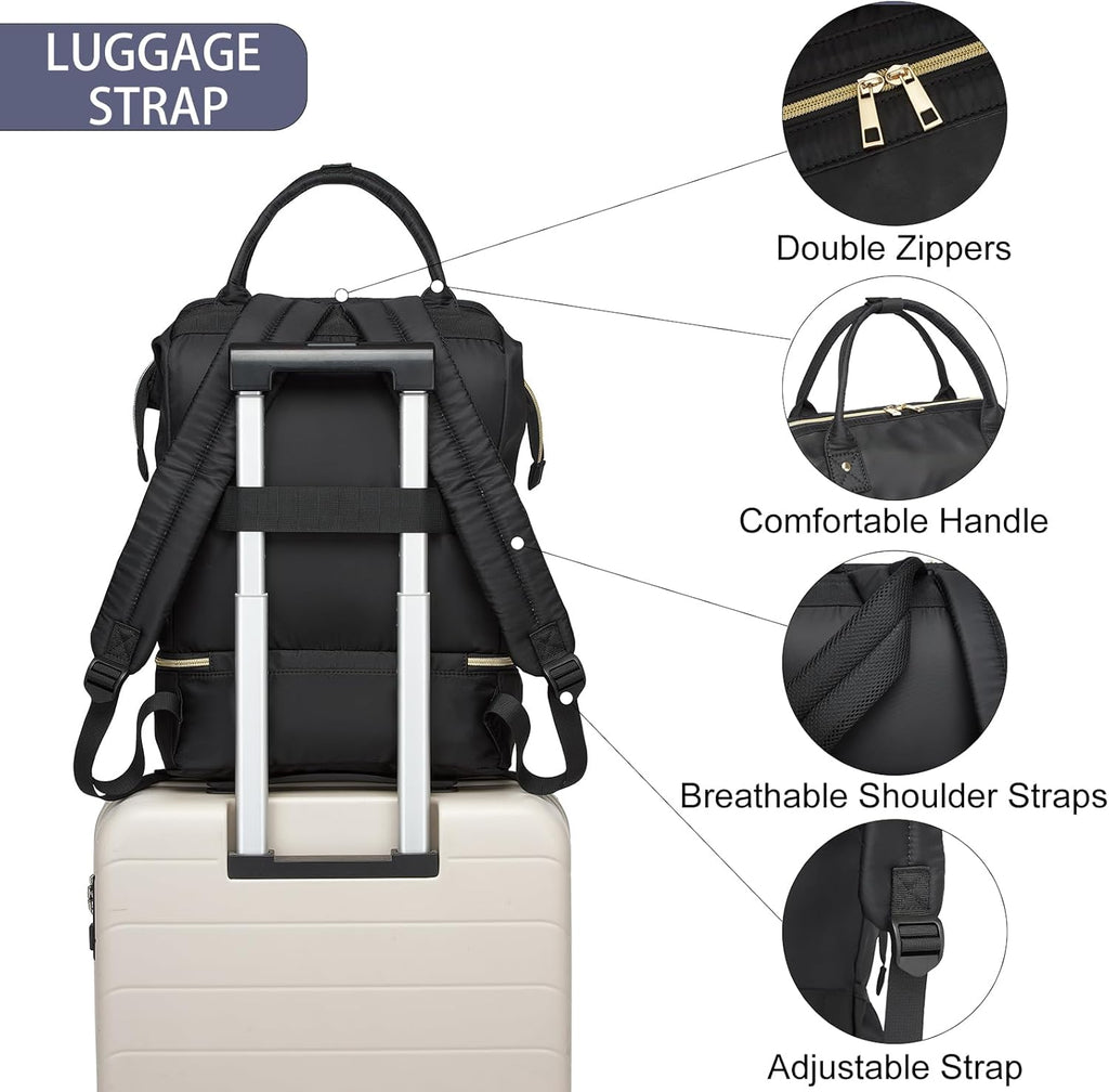 Seyfocnia Gym Backpack for Women - Lightweight Sports Bag with Shoe Compartment | Black