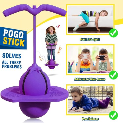 Balance Jumping Ball - Pogo Ball Moon Bounce for Kids | Fun Indoor/Outdoor Bouncing Toy Up to 600 lbs