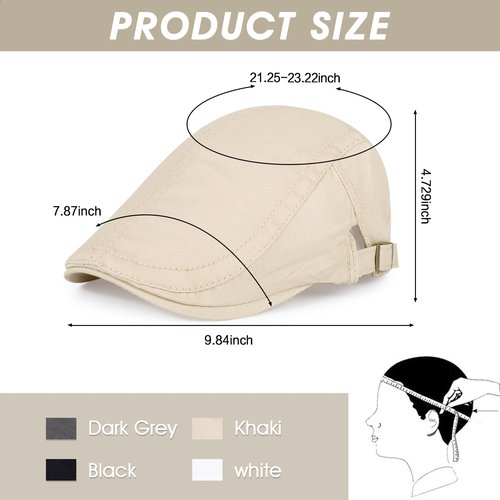 Geyanuo 3Pcs Newsboy Cap for Men Classic Adjustable Flat Cap Ivy Gatsby Driving Cabbie Hat