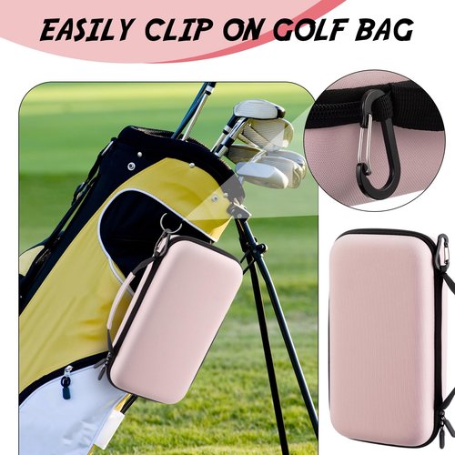 SilTriangle Golf Glove Holder Case with Glove Shaper, Pink Protective Hard Shell Accessory Case, Golf Gift for Woman, for Tees, Ball Markers, Phone, Divot Tool and Accessories