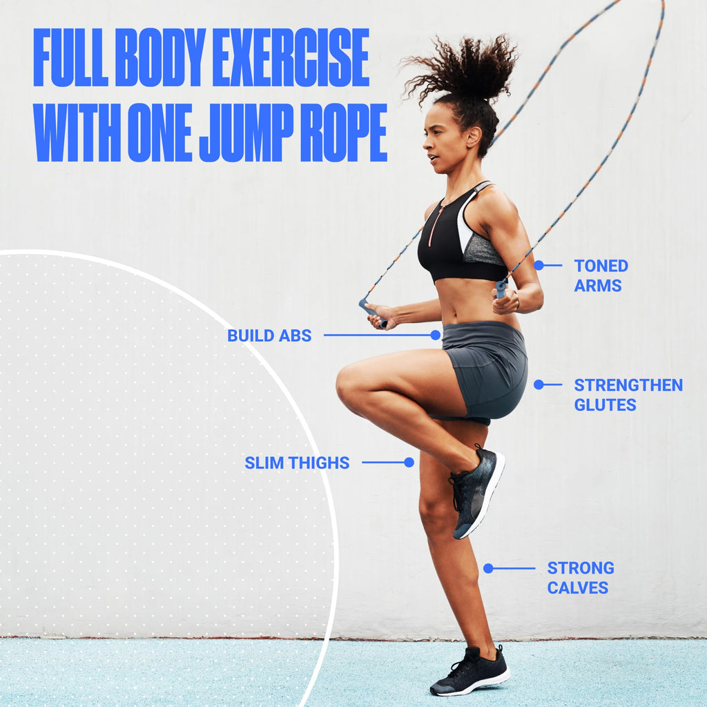 Sportbit Custom-Fit Beaded Jump Rope – Adjustable Length for Kids & Adults, Men & Women – Durable Fitness Rope for Gym & Home