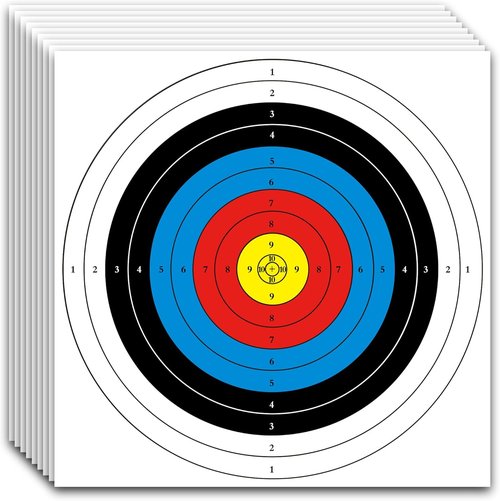 MOLFUJ Archery Targets - 20/50 Pack Bow & Arrow Targets for Hunting | 10/5 Rings, 16x16/15.7x15.7in