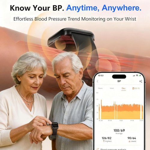Health Smart | Fitness Tracker Smart Watch for Men & Women - 1.87'' Display, Heart Rate, Sleep & Stress Monitor, IP68 Waterproof, Black