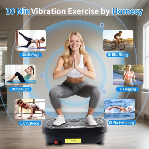 Homesy Vibration Plate - Full Body Shake Machine for Lymphatic Drainage & Fat Burning | Home Fitness Equipment