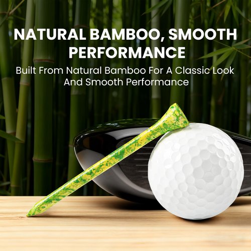 Golf Tees Colorful Painted Wooden Value 18/72/180 Pack, Durable Stylish Bamboo Tees 3 1/4 2 3/4 Inch Long for Golfers, Premium Cool Style Enhanced Visibility for Men Women (Green-180 Pack, 3 1/4 Inch)