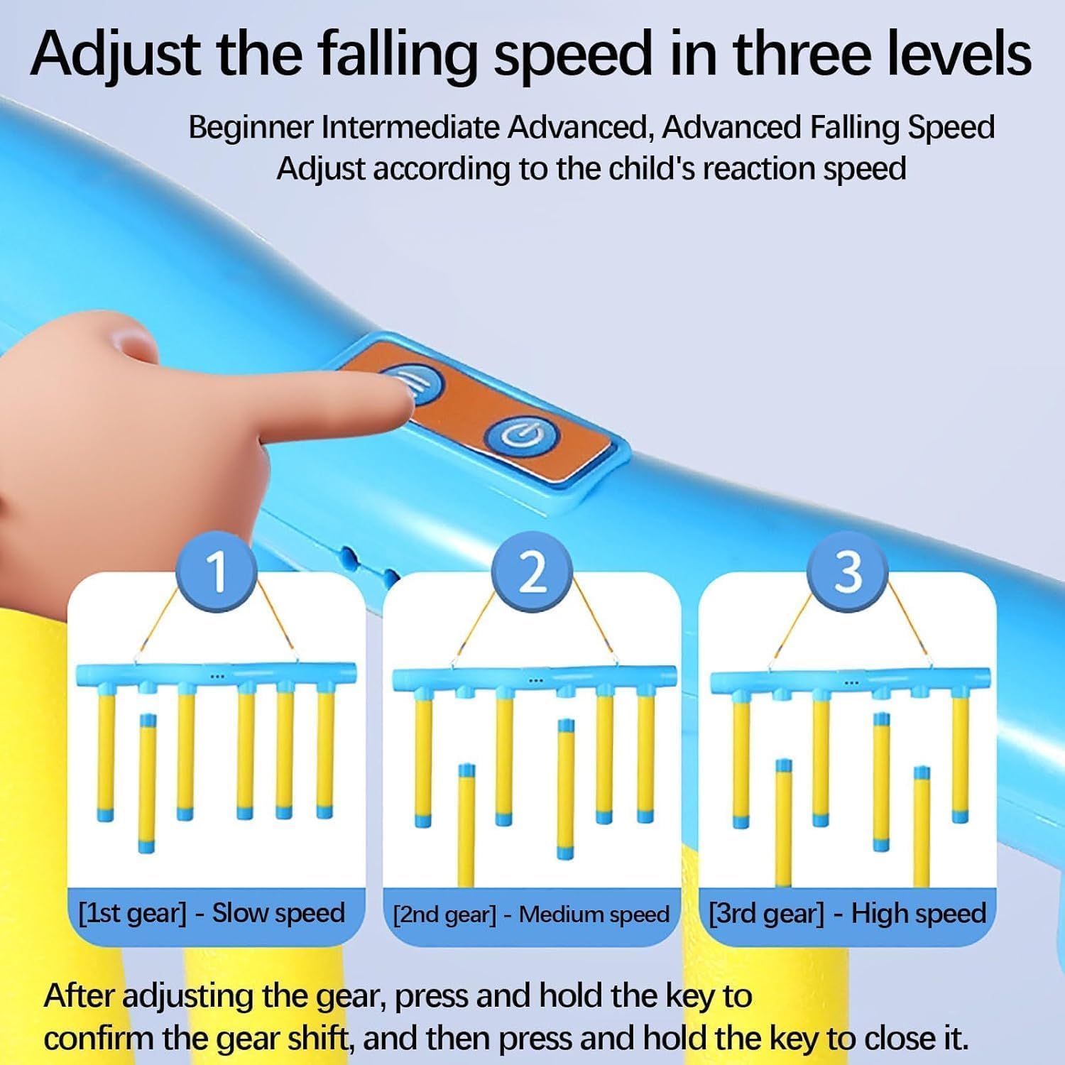 RVOGJP Reflex Drop Sticks Game - Hand-Eye Coordination Training Toy with 3 Adjustable Speed Modes | Fun for Kids & Adults