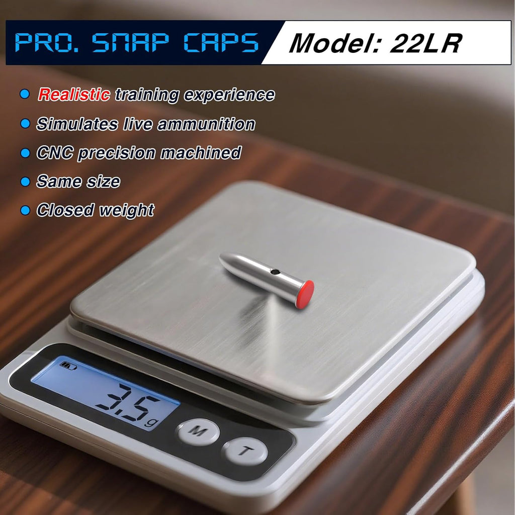 Snap Caps | Reusable Training Dummy Rounds for Safe Dry Fire Practice - Realistic Weight