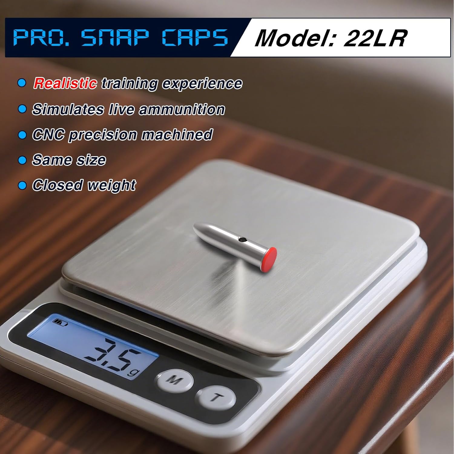 Snap Caps | Reusable Training Dummy Rounds for Safe Dry Fire Practice - Realistic Weight