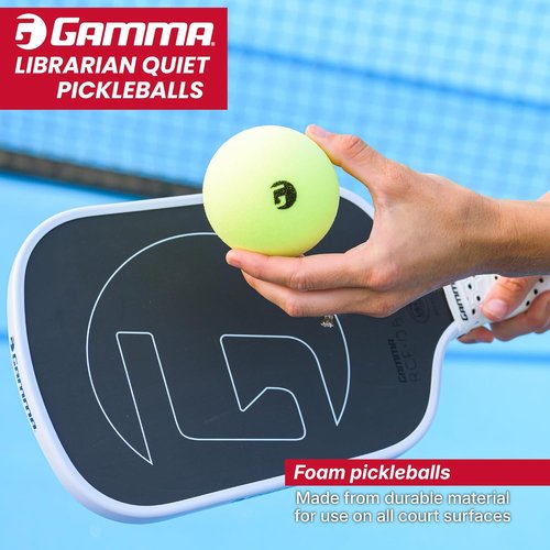 Gamma Librarian Foam Pickleball Balls - Low-Noise Practice Balls with True Bounce | Yellow Foam, Available in 48 Box, 3 Pack, or 6 Pack