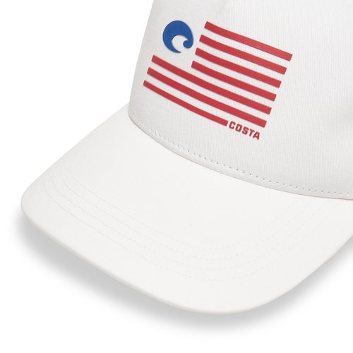 Costa Del Mar Mens Twill Trucker Pride Logo Hat, White, One Size