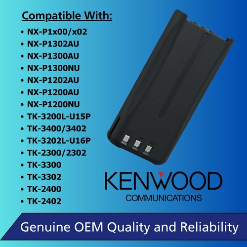 Kenwood KNB-45L Two-Way Radio Battery (7.4V) - 2000mAh Li-ion, Rechargeable, Original Accessory for NX-P1x00/NX-P1x02/TK-x400/TK-x402/NX-x40 Two-Way Radio Series, OEM, (Charger Not Included)