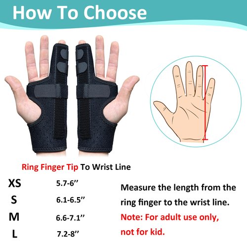 GenetGo Metacarpal Finger Splint Hand Brace - Pinky Ring Finger Immobilizer For Boxer Fractures -Fit for Both Left or Right Hand (Medium)