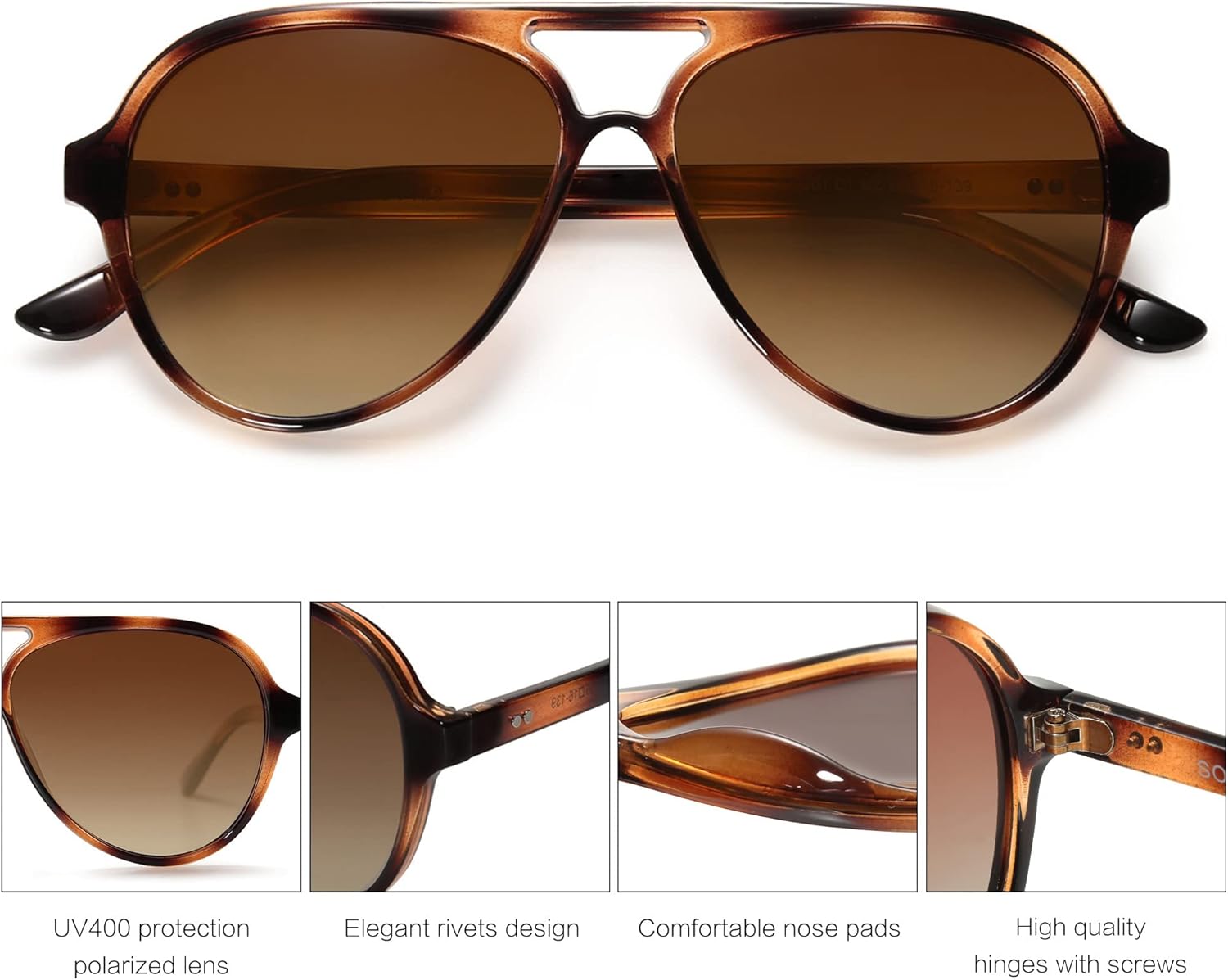 SOJOS Classic Polarized Aviator Sunglasses - Retro Trendy Shades for Men & Women | Model SJ2201