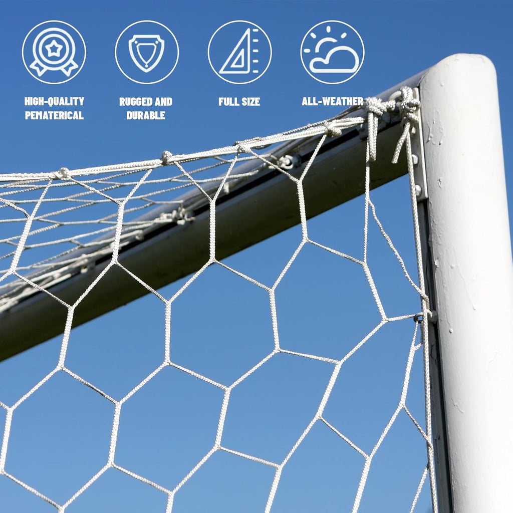 Soccer Goal Nets | Replacement Football Net for 6' x 4', 8' x 6', 12' x 6', 24' x 8' Goals - Posts Not Included